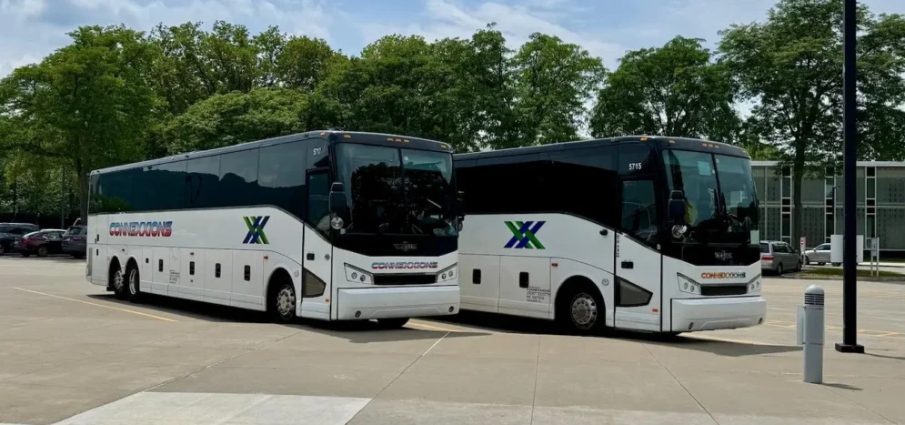 Connexxions charter bus rentals for group travel, events, schools, and corporate trips